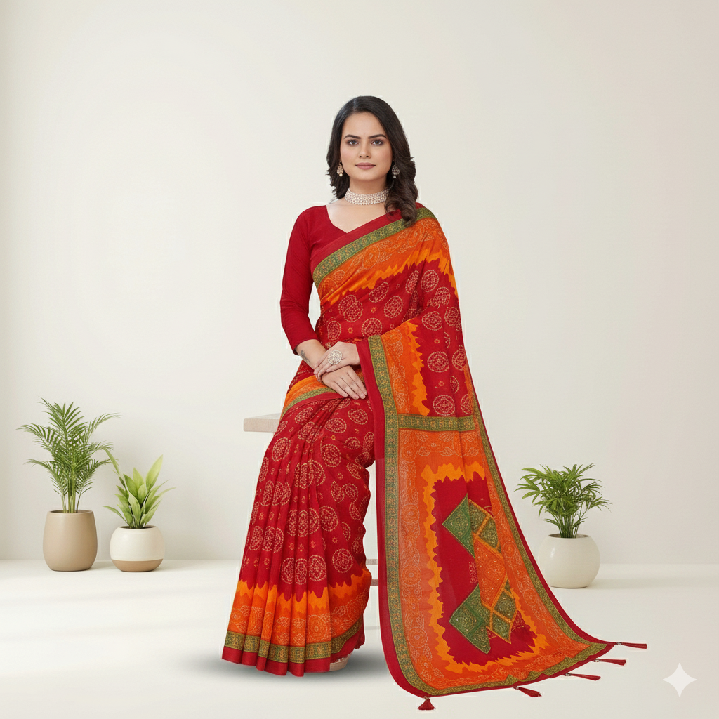 Janak Nandini Cotton Embroidery Saree