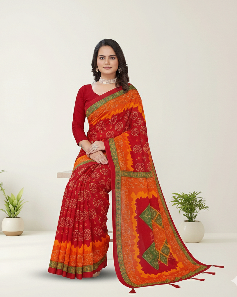 Janak Nandini Cotton Embroidery Saree 14097