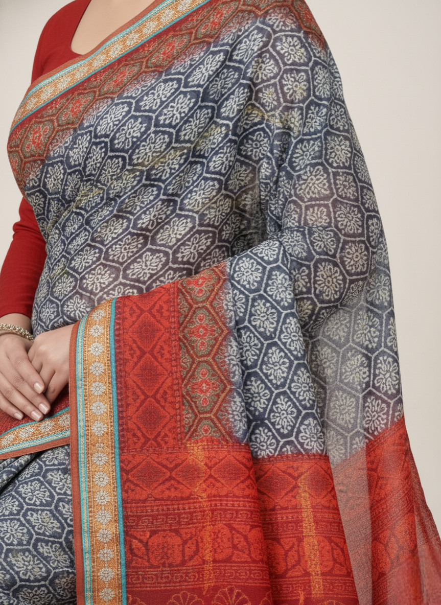Diamond Magic Cotton Printed Saree 14596