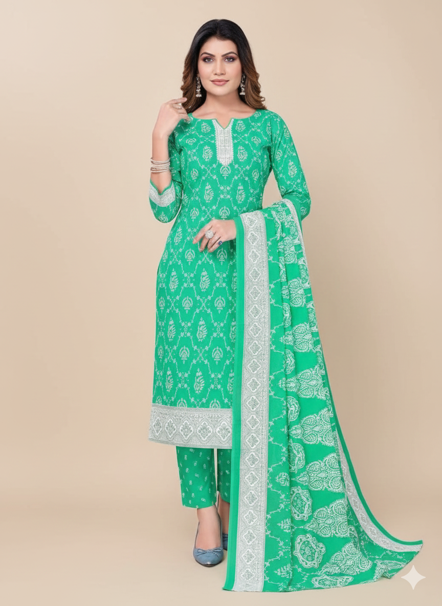 Super Cool Cotton Printed Stitched Salwar Suit XXL 3005
