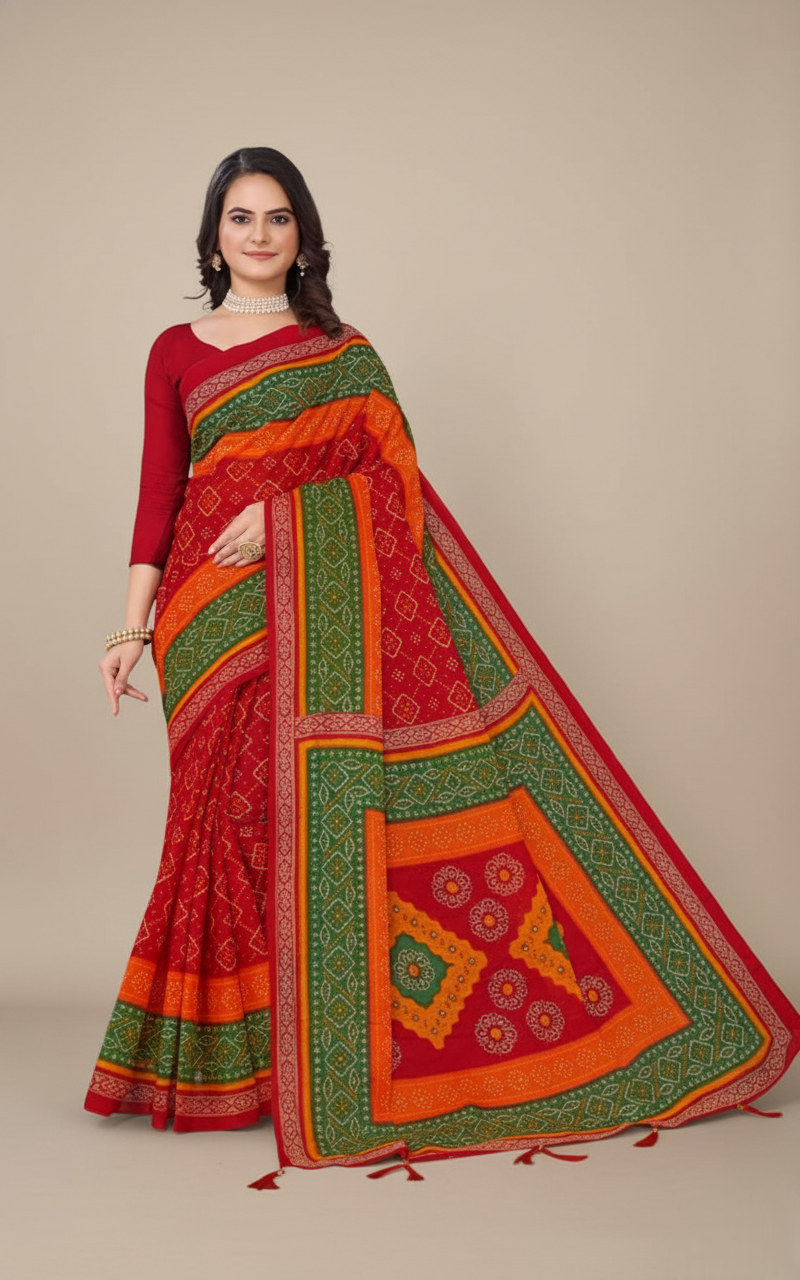 Janak Nandini Cotton Embroidery Saree 14097