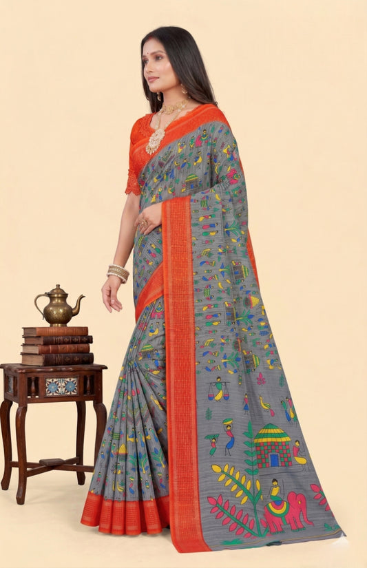 Boutique Special Cotton Pritned Saree