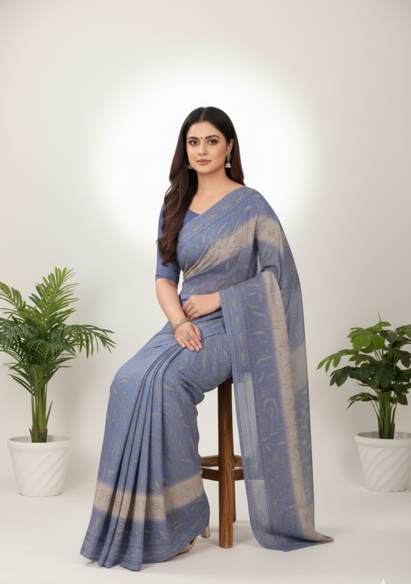 Kesariya 3 Cotton Printed Saree 731084