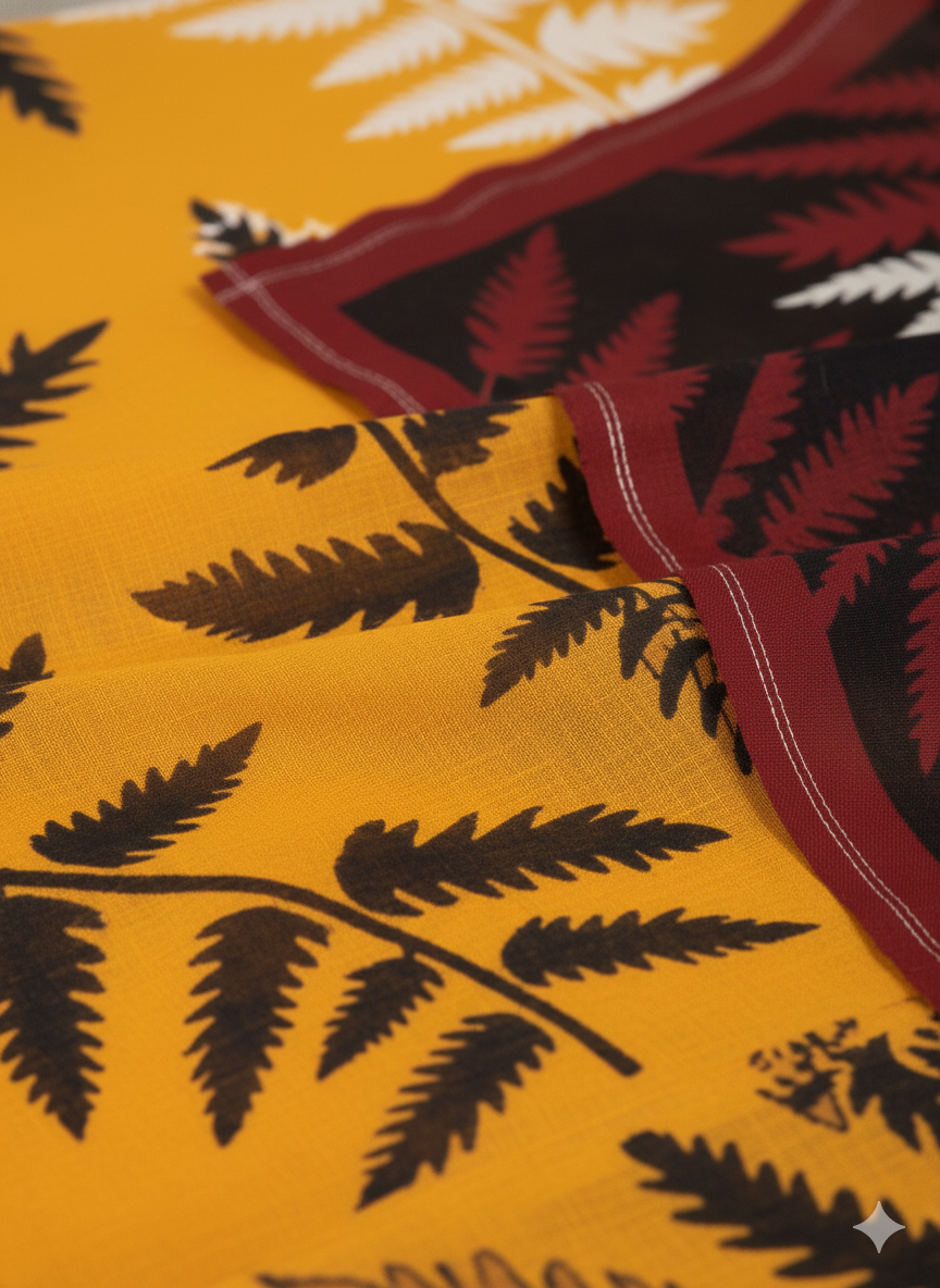 Sonar Bangla 31 Cotton Printed Saree Deep Yellow