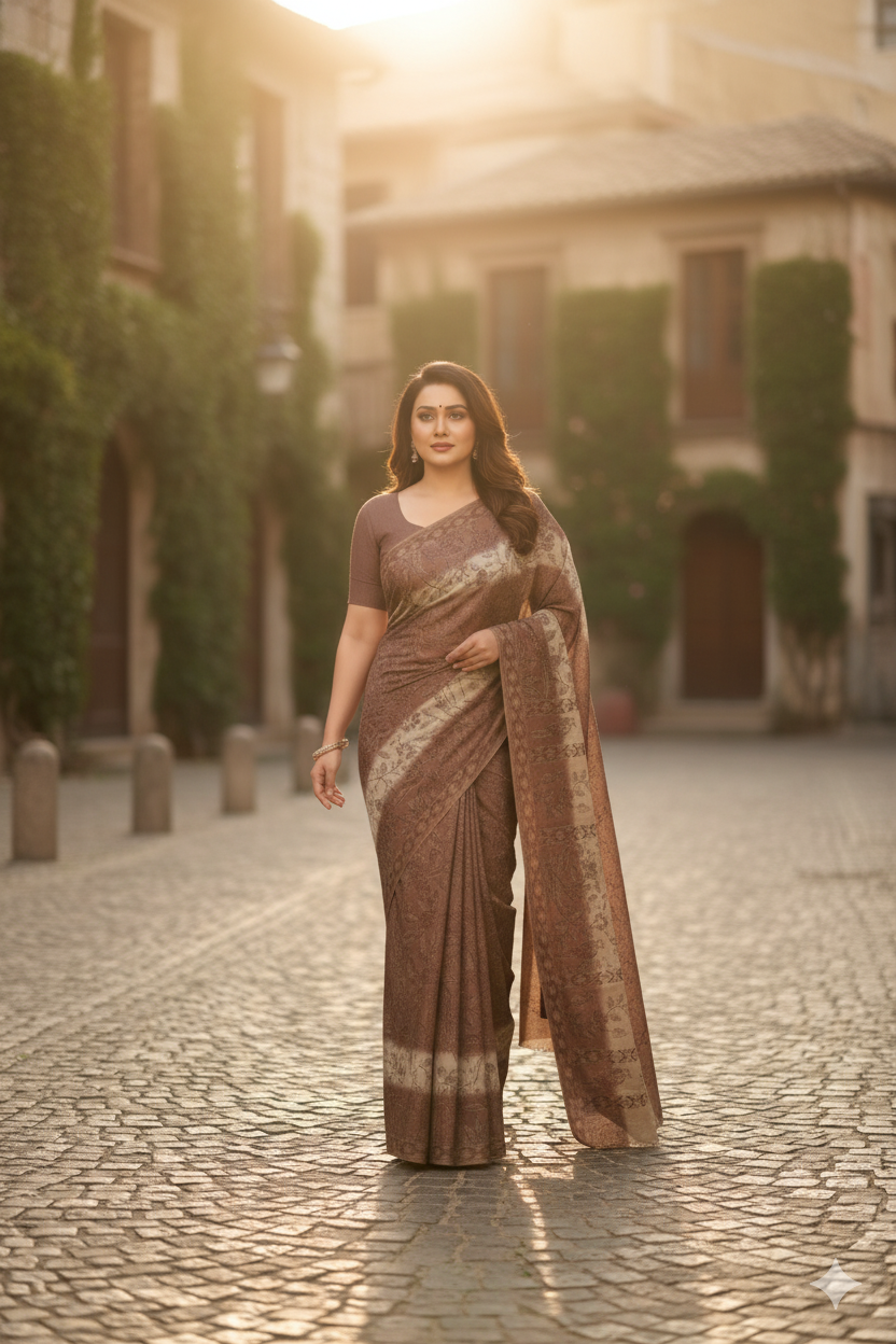 Kesariya 3 Cotton Printed Saree 731057