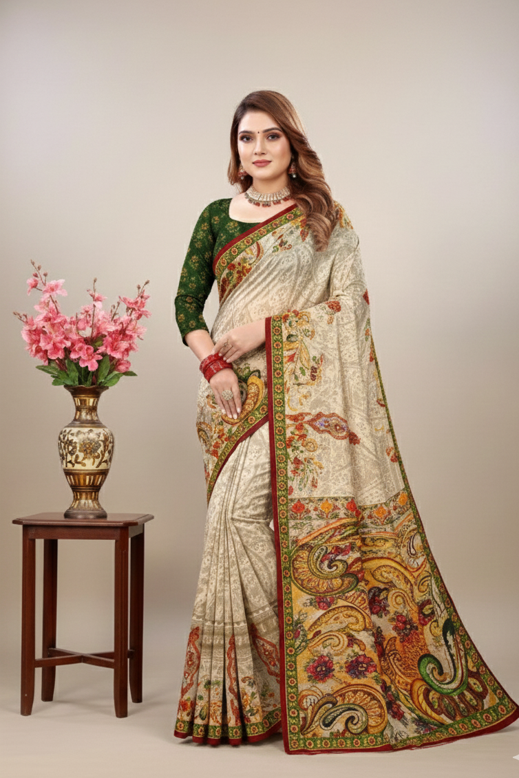 Bangalore Silk Premium Muslin Cotton Saree 4162