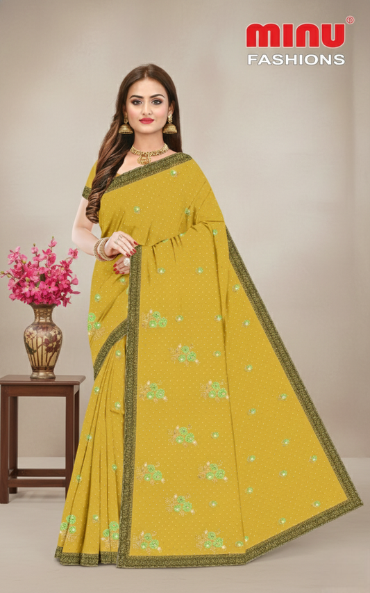 Craftry Cotton Embroidery Saree