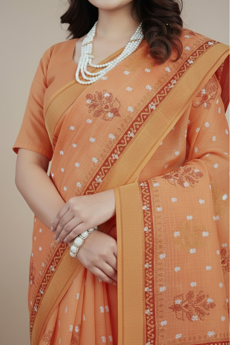 South Special Cotton Printed Saree