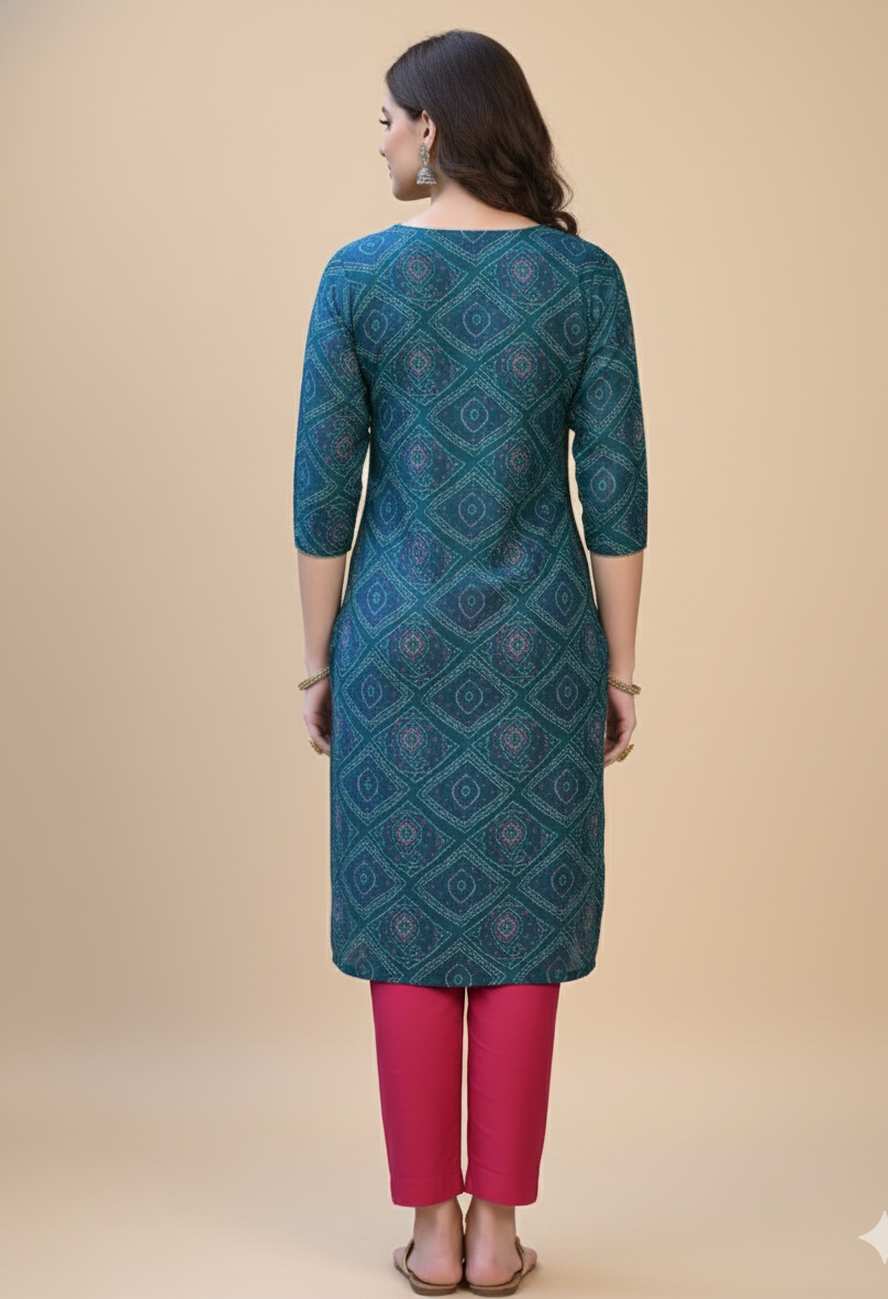 Rang Cotton Embroidered Kurti Set 1001