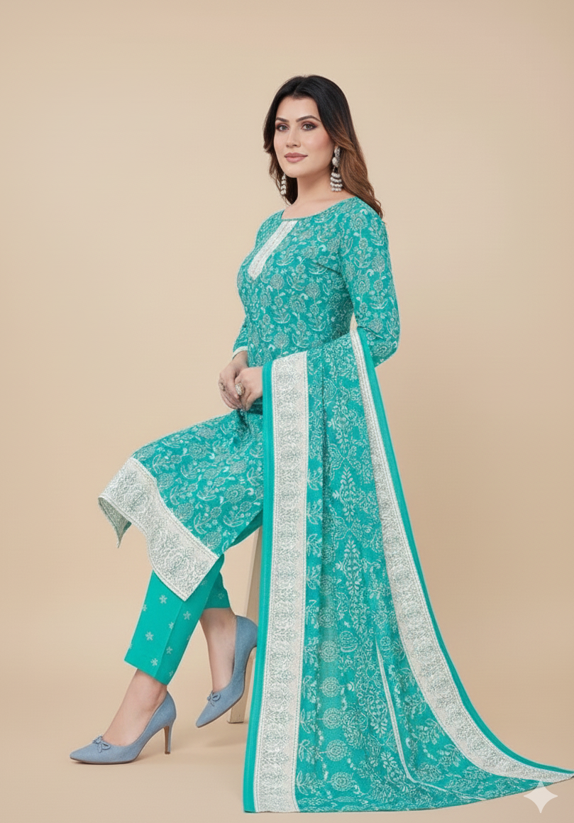 Super Cool Cotton Printed Stitched Salwar Suit XXL 3002