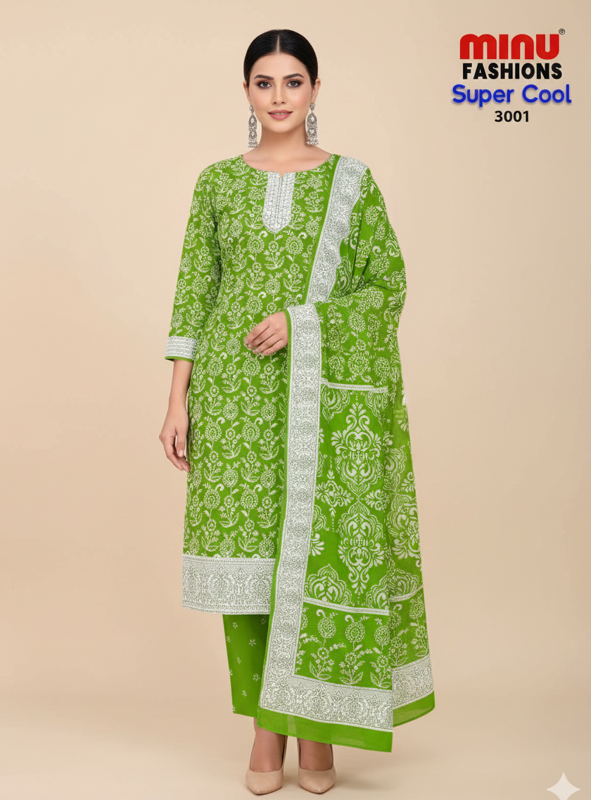 Super Cool Cotton Printed Stitched Salwar Suit XXL 3001