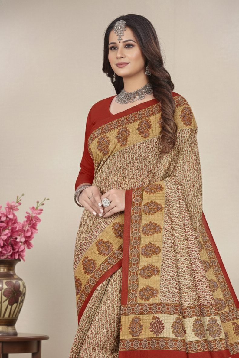 Malaika Cotton Printed Saree 7764