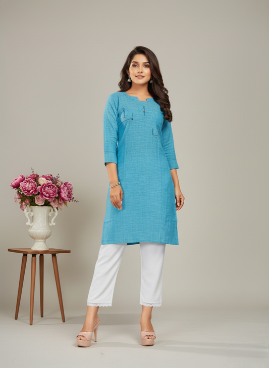 Cranberry Cotton Kurti 1002
