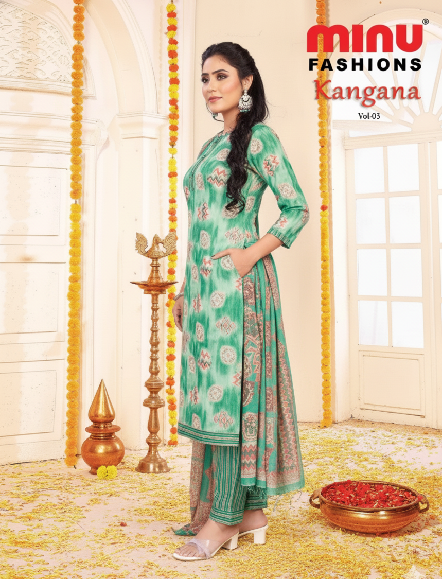 Kangana 3 Cotton Printed Stitched Salwar Suit 3004