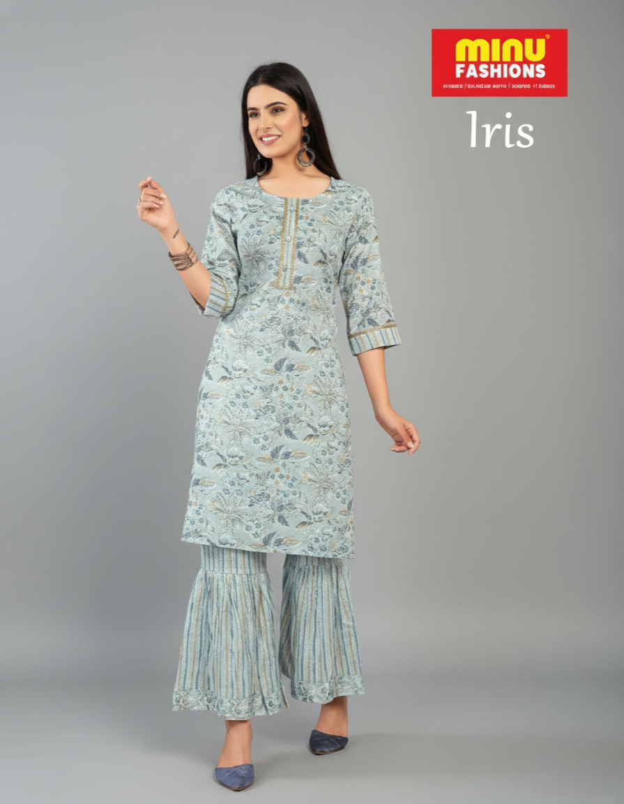 Irish Cotton Printed Kurti Set 7001