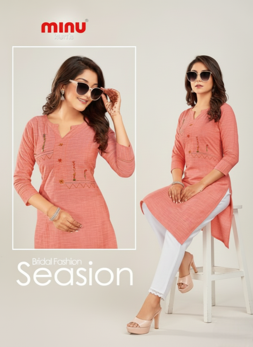 Cranberry Cotton Kurti 1006