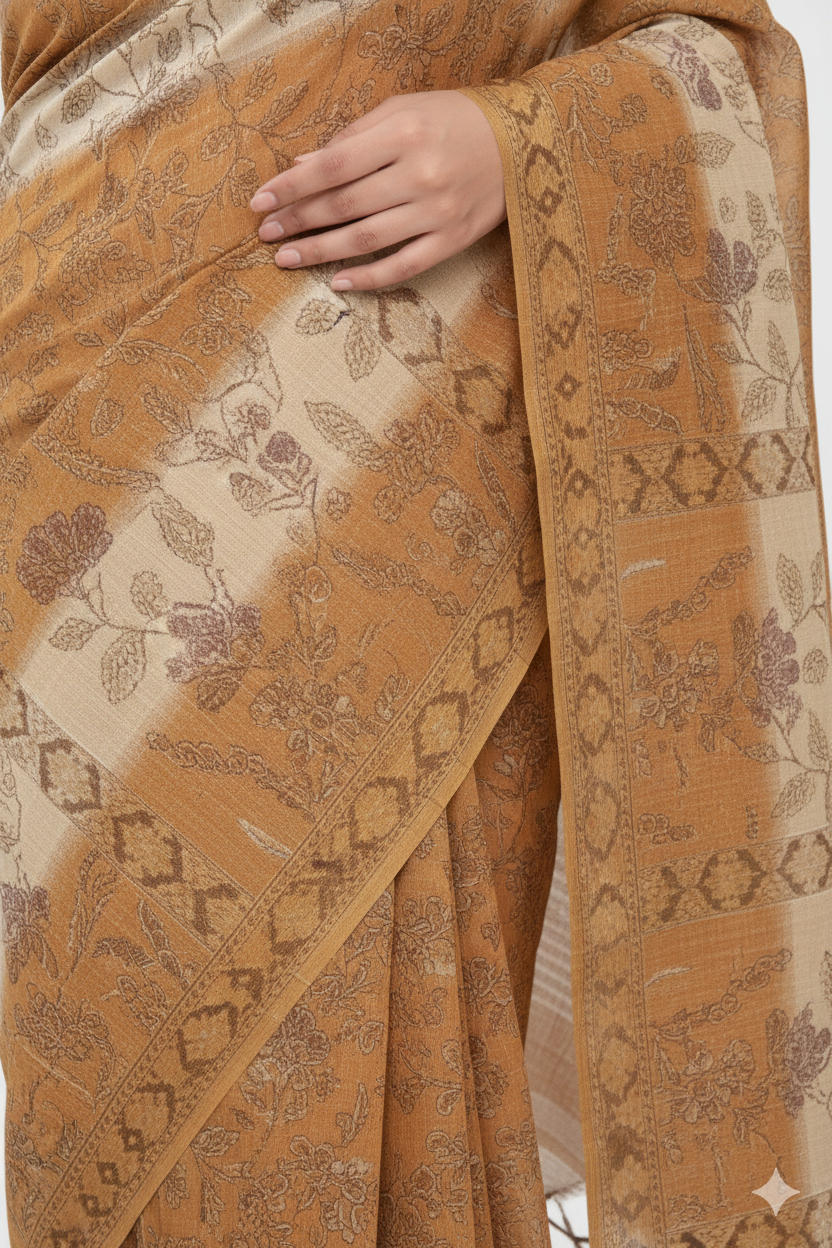 Kesariya 3 Cotton Printed Saree 731057