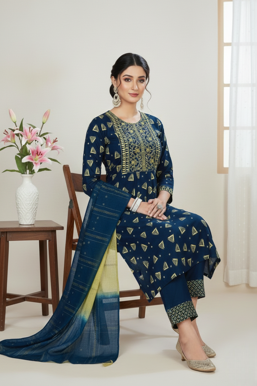 Tulip Cotton Printed Stitched Salwar Suit XXL 3004