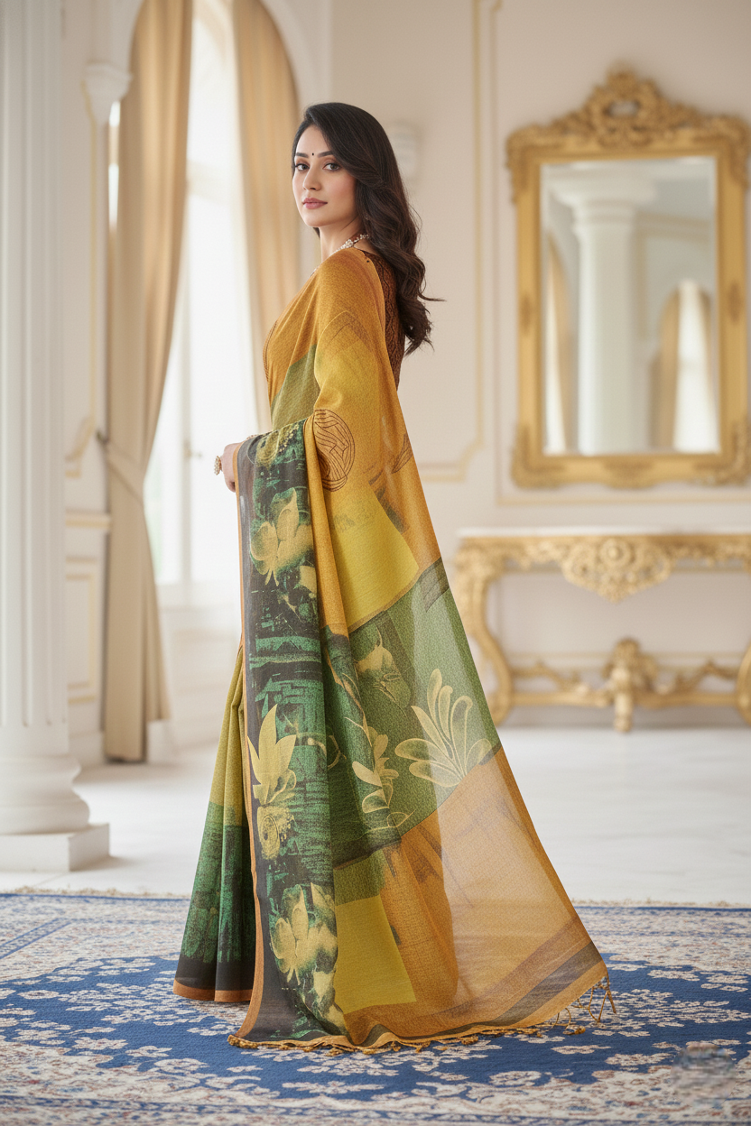 Ambarsariya Cotton Digital Printed Saree 4093