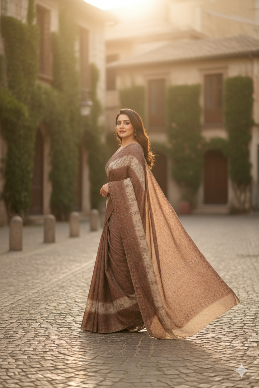 Kesariya 3 Cotton Printed Saree 731057