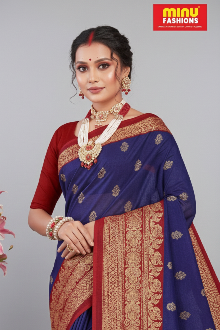 Gold Star Malai Cotton Printed Saree 4009