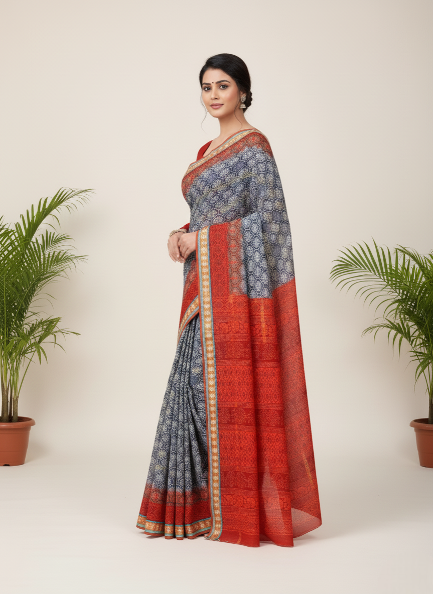 Diamond Magic Cotton Printed Saree 14596