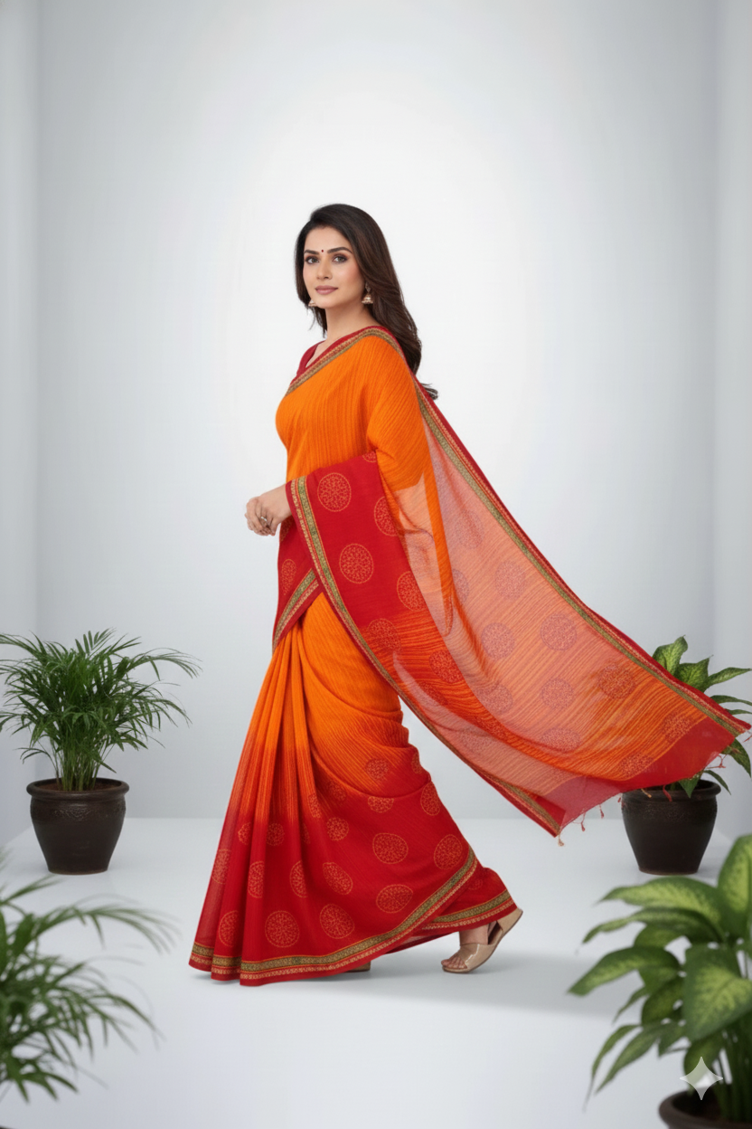 Janak Nandini Cotton Embroidery Saree 13776