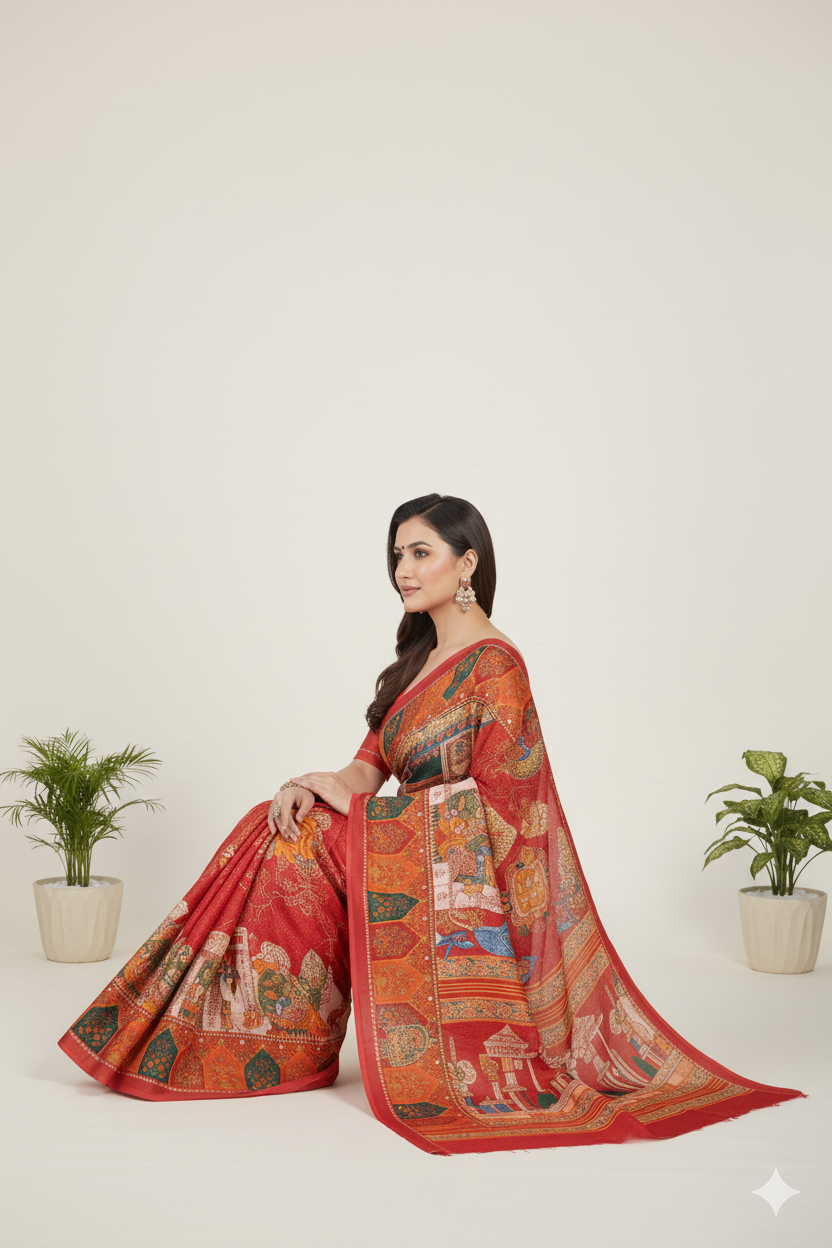 MINU SAREE DIGITAL FASHION RADHEY KRISHNA 45045