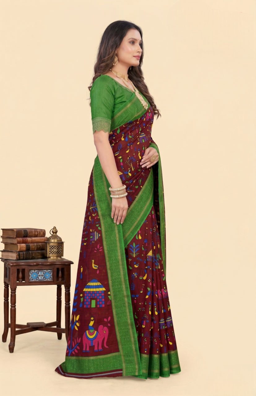 Boutique Special Maroon Saree