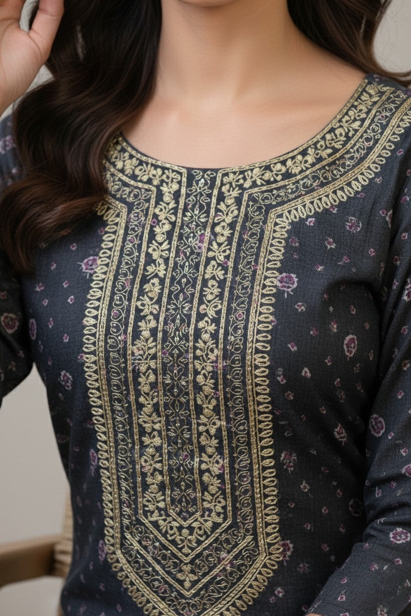 Rang Cotton Embroidered Kurti Set 1004