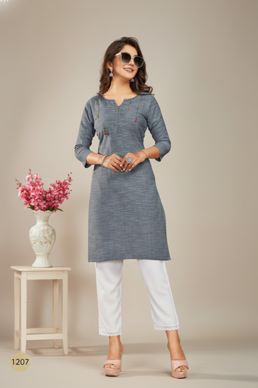 Cranberry Cotton Kurti 1007