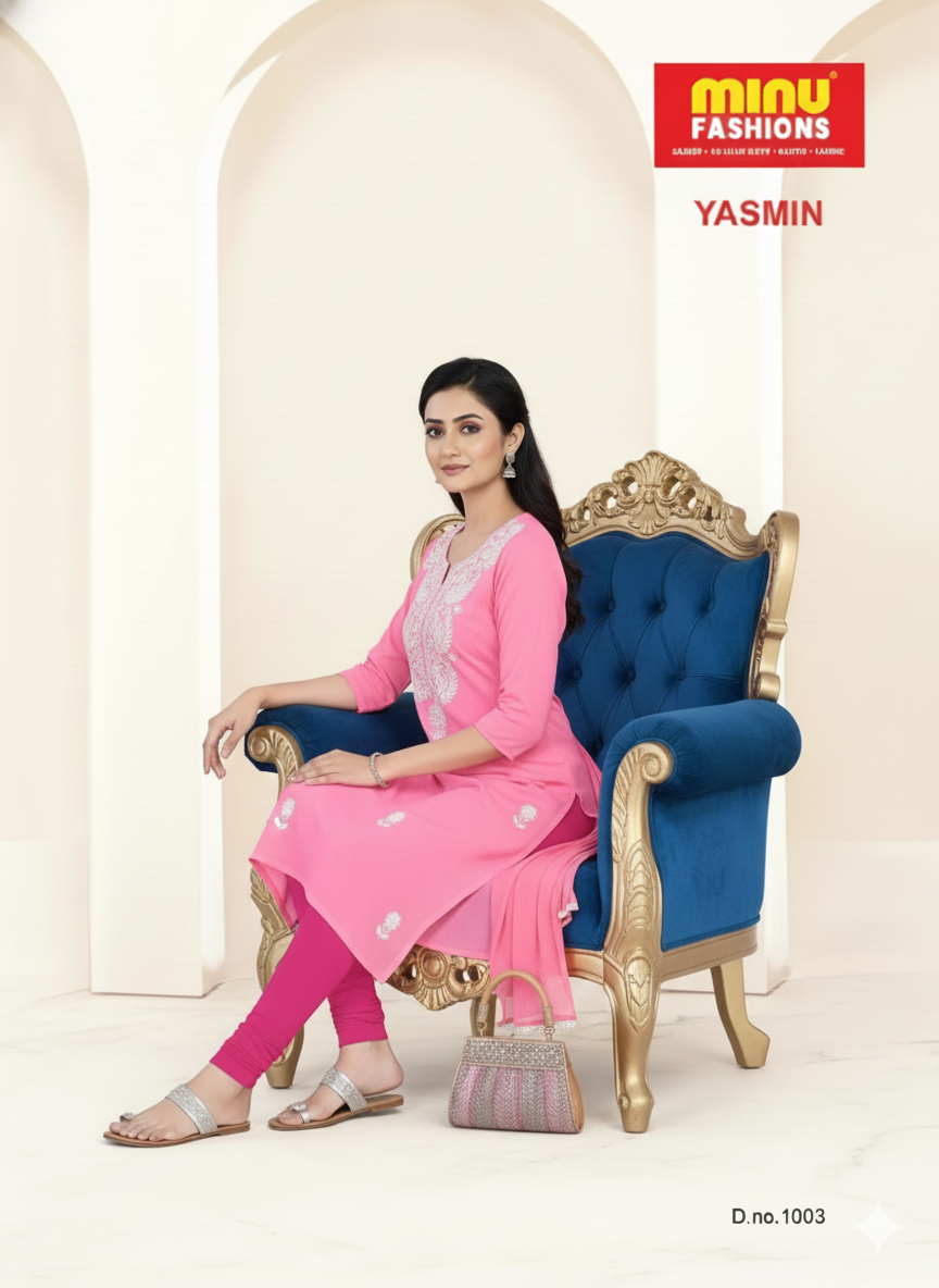 Yasmin Cotton Printed Kurti Pink