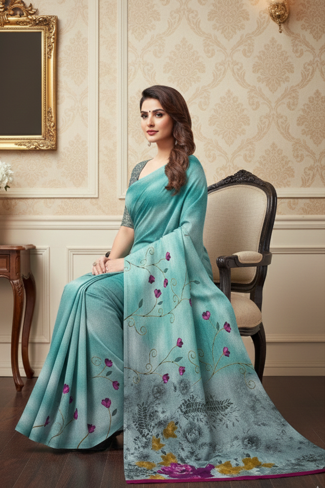 Ambarsariya Cotton Digital Printed Saree 4045