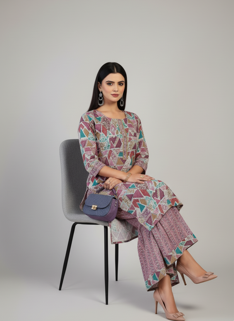 Irish Cotton Printed Kurti Set 7004