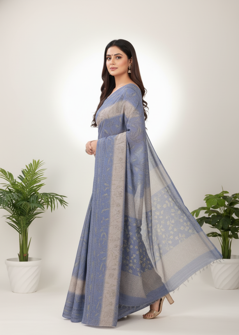 Kesariya 3 Cotton Printed Saree 731084