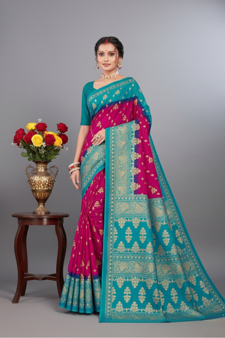 Gold Star Malai Cotton Printed Saree 2967