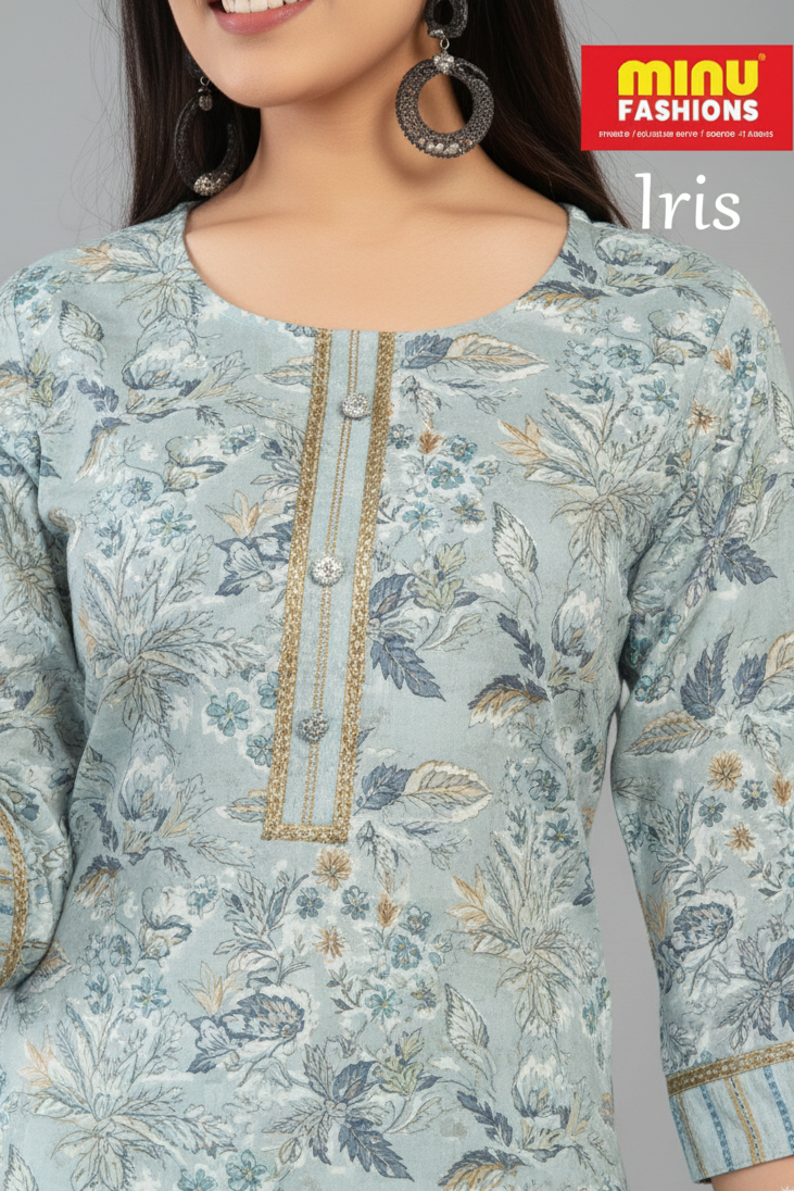 Irish Cotton Printed Kurti Set 7001