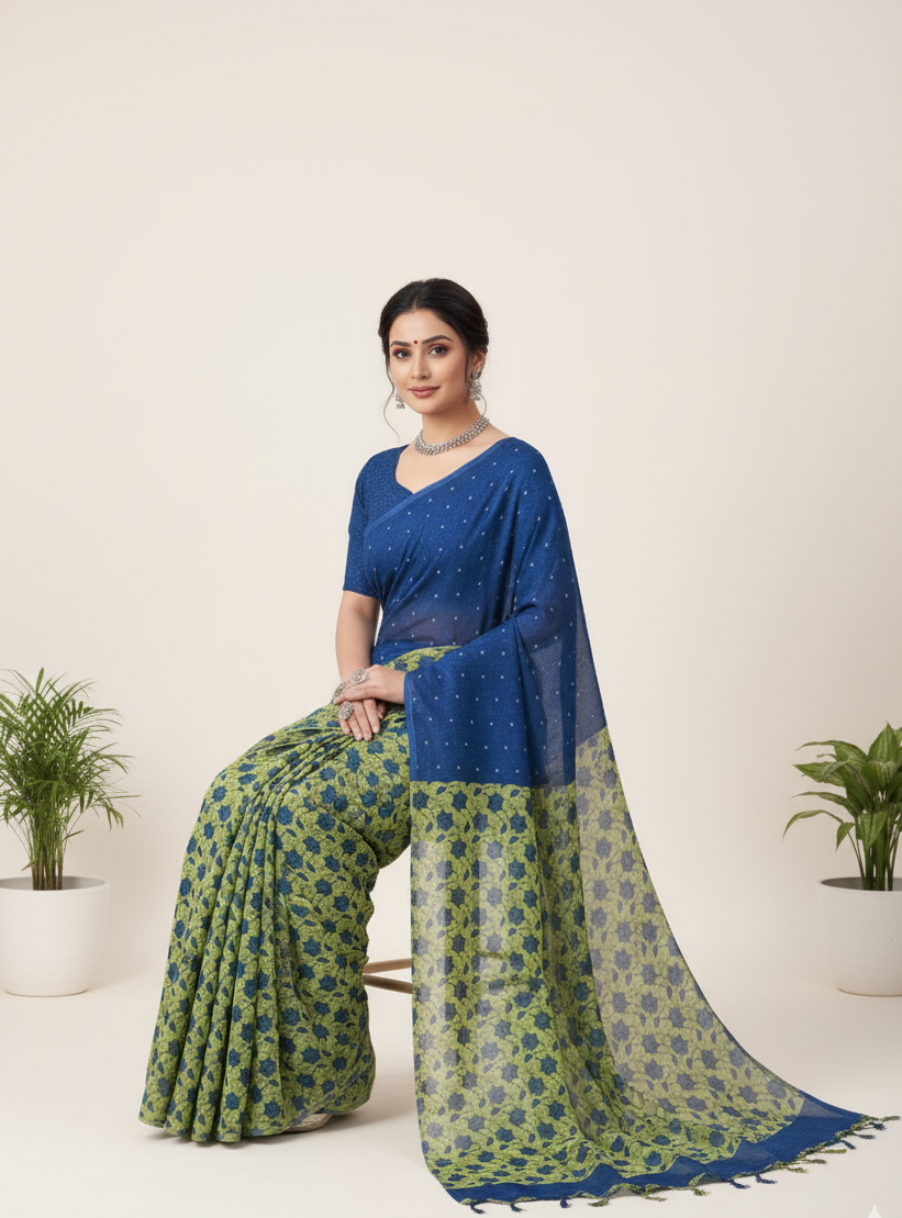 Kolkata Bridge 3 Cotton Printed Saree 1006