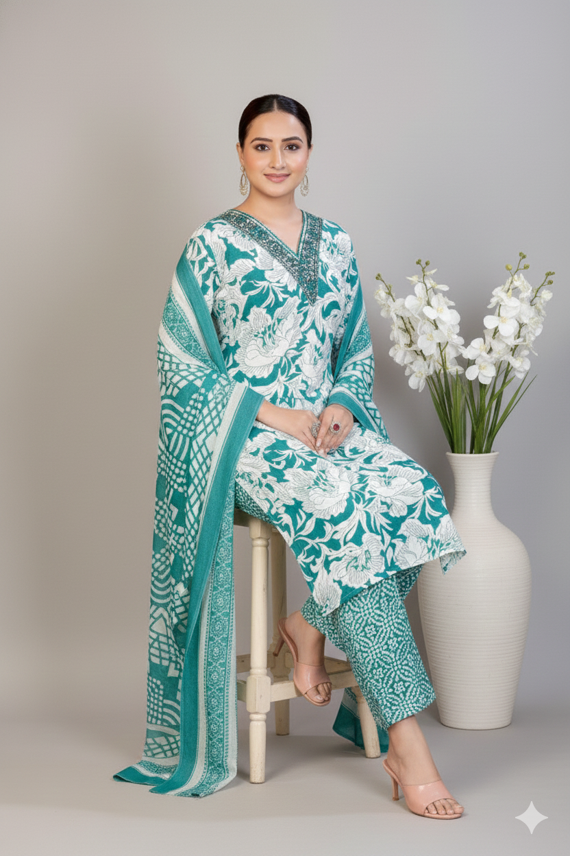 Pariza Cotton Printed Stitched Salwar Suit 1002