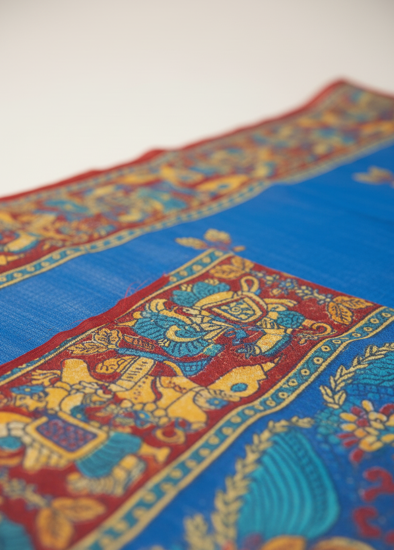 Hi Demand 6 Cotton Printed Saree Blue