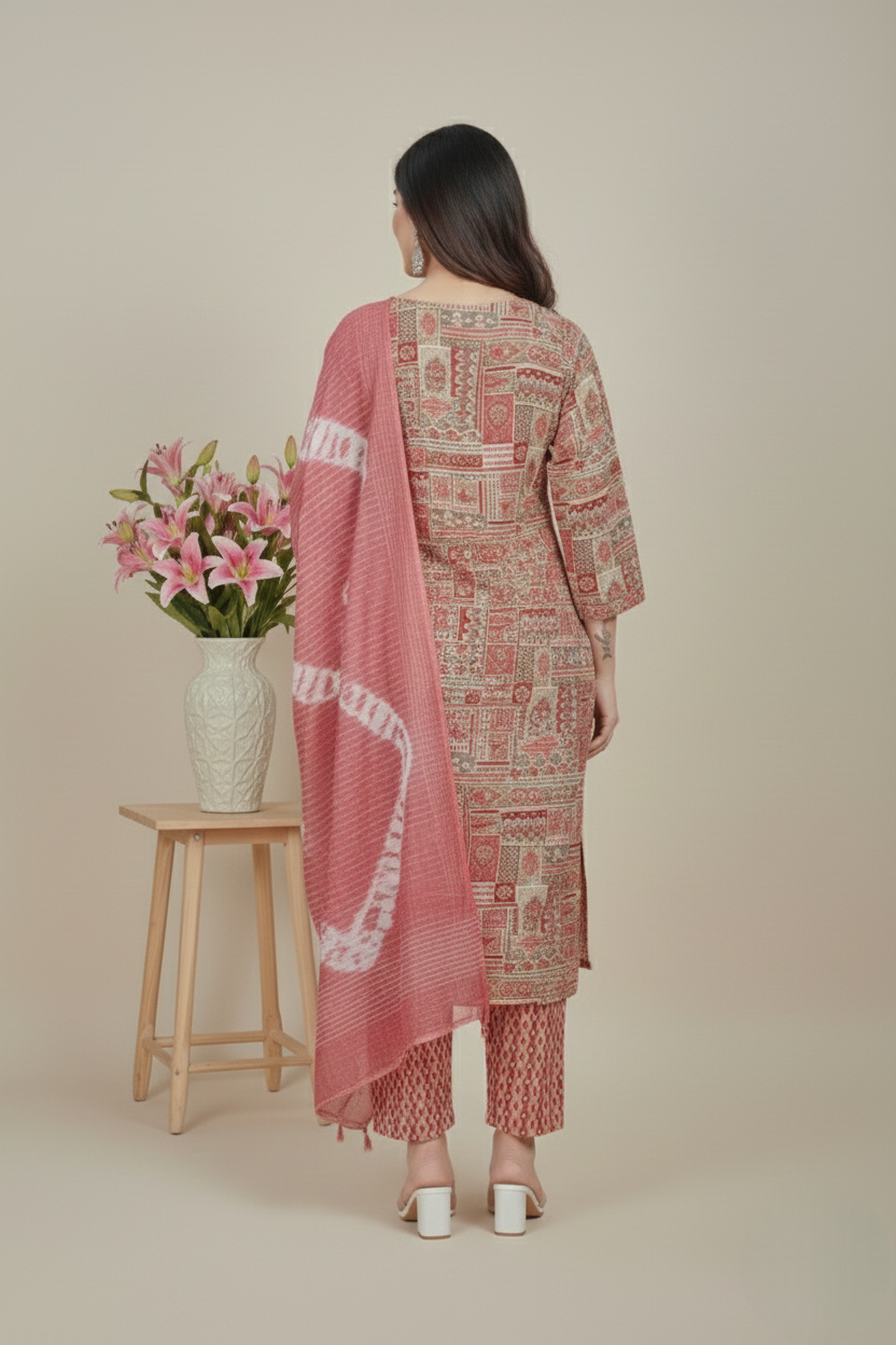 Flora Cotton Printed Stitched Salwar Suit XXL 3006