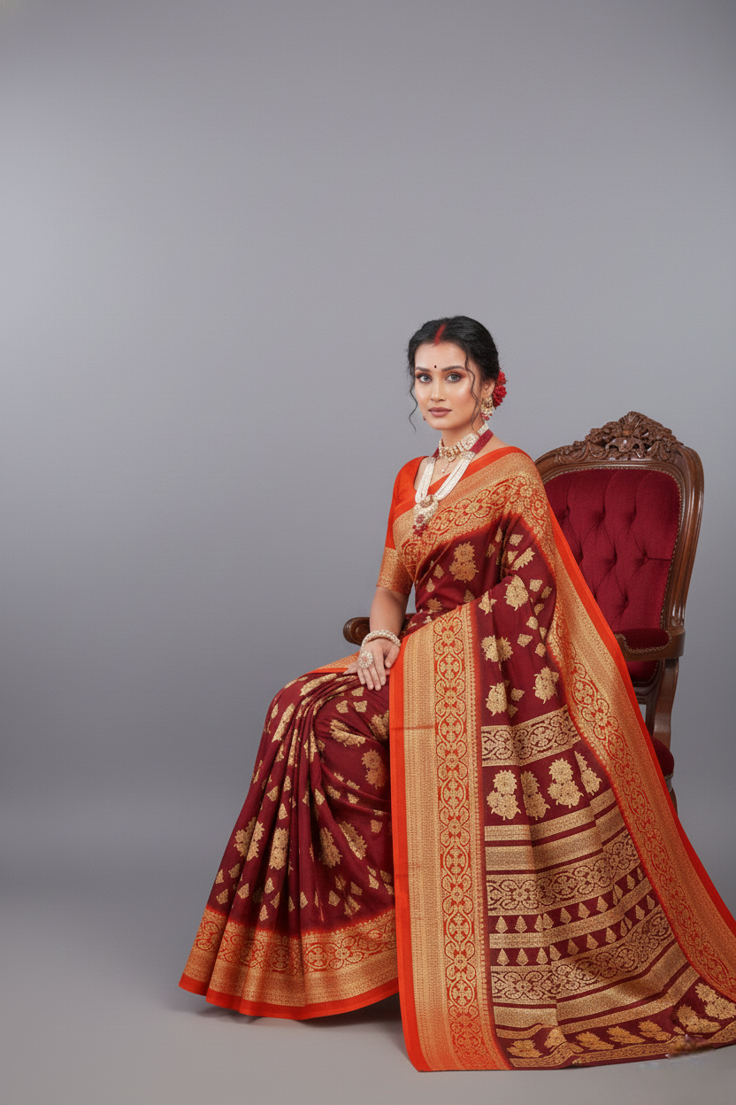 Gold Star Malai Cotton Printed Saree 2959