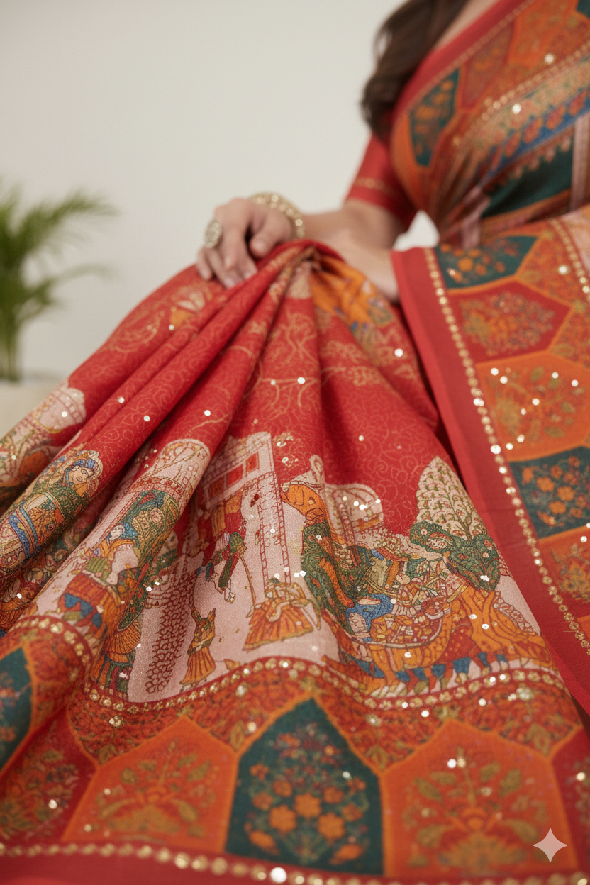 MINU SAREE DIGITAL FASHION RADHEY KRISHNA 45045