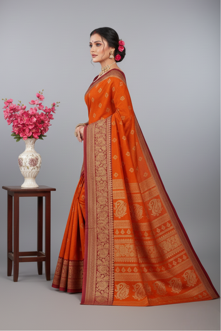 Gold Star Malai Cotton Printed Saree 4008