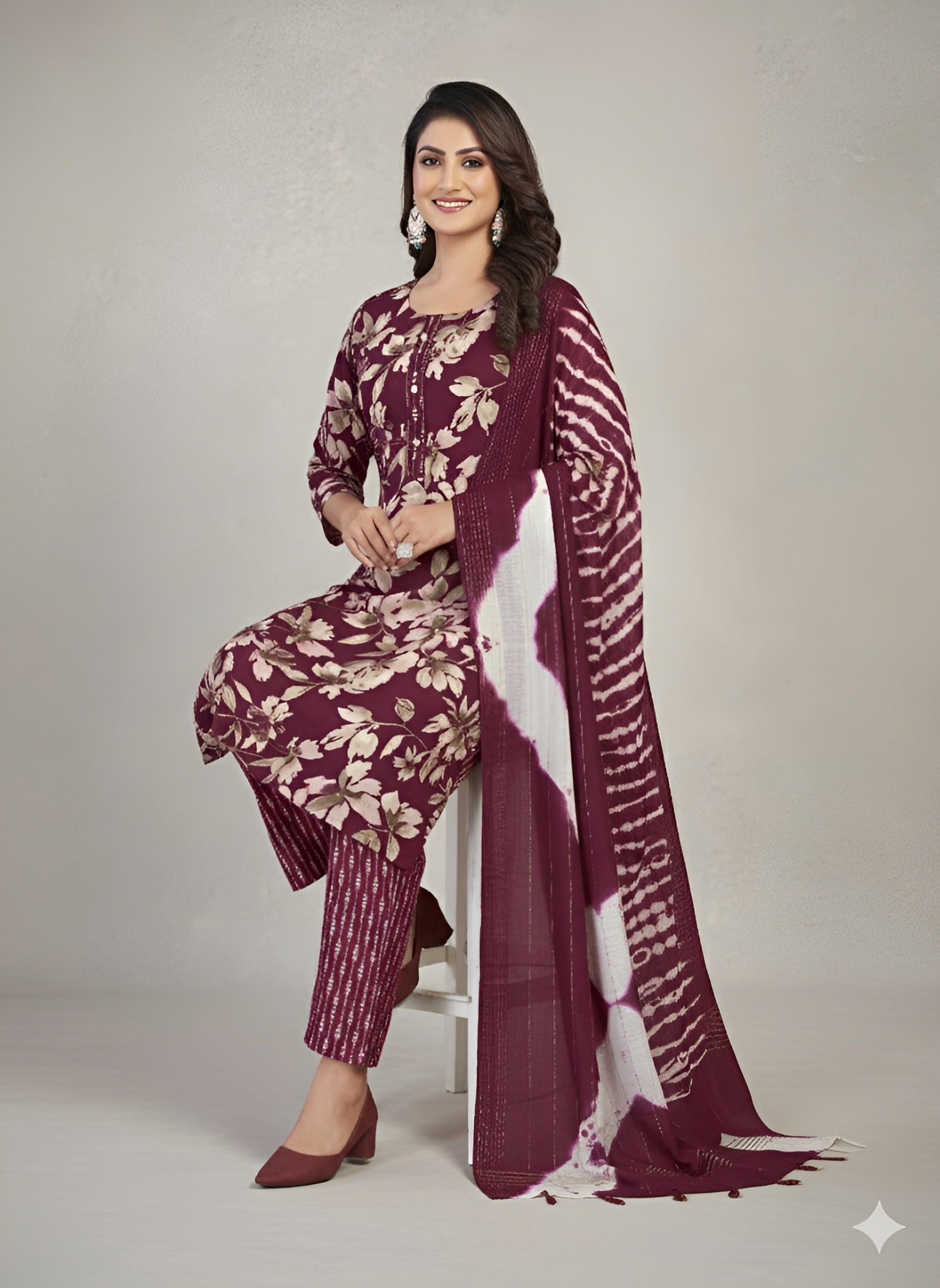 Fantasi 3 Cotton Printed Stitched Salwar Suit XXL 3001