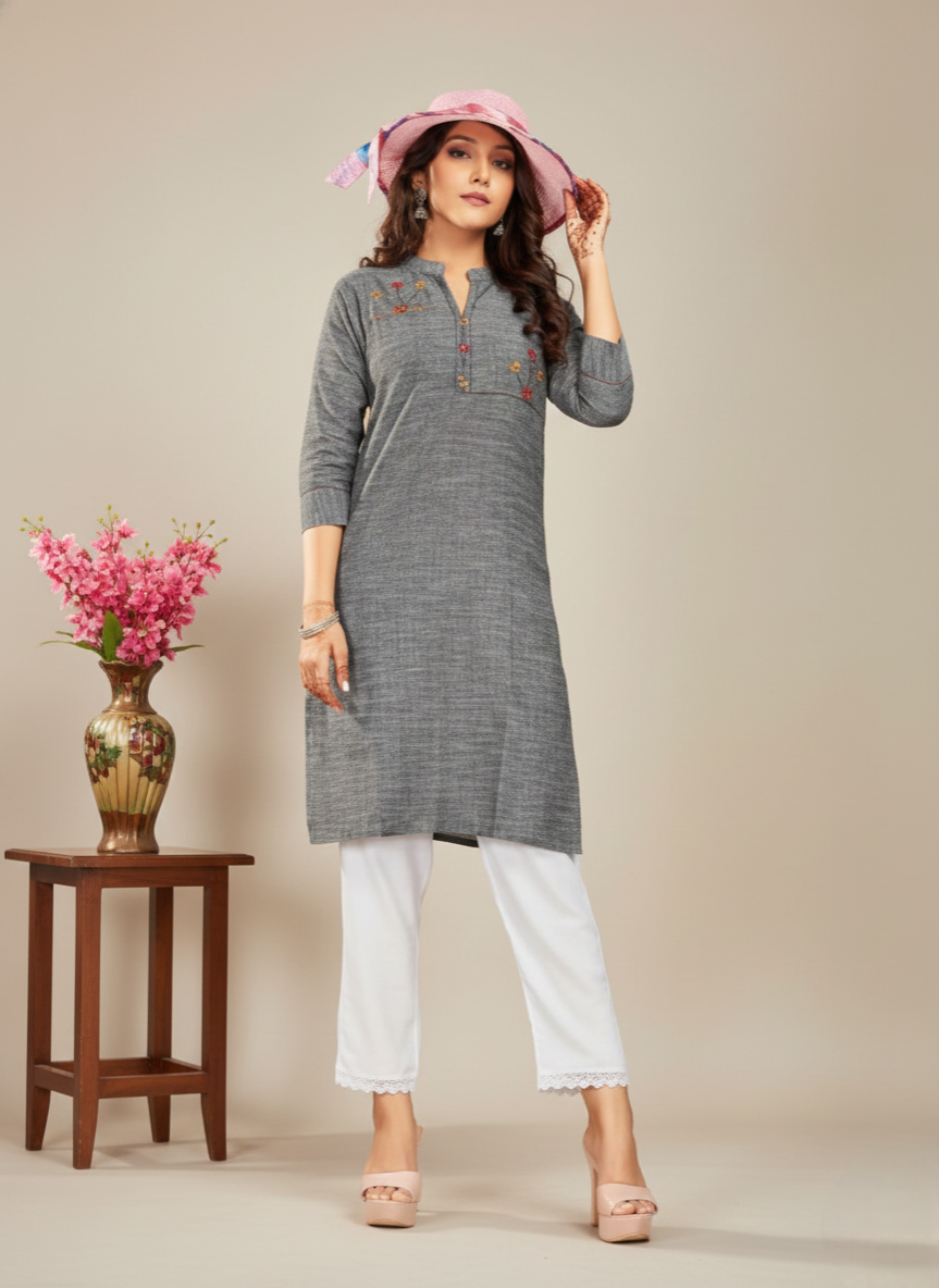 Cranberry Cotton Kurti 1003