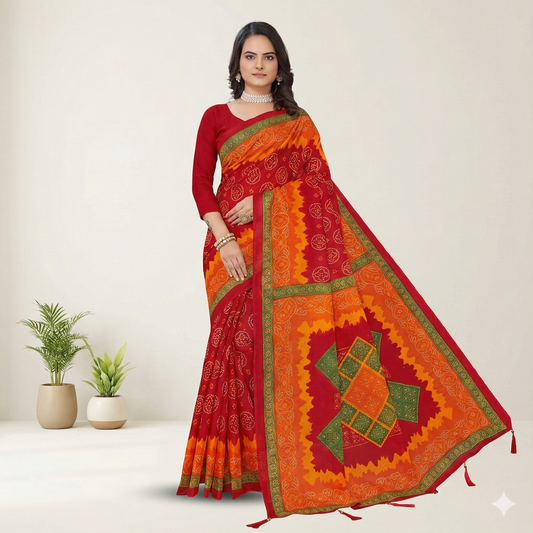 Janak Nandini Cotton Embroidery Saree