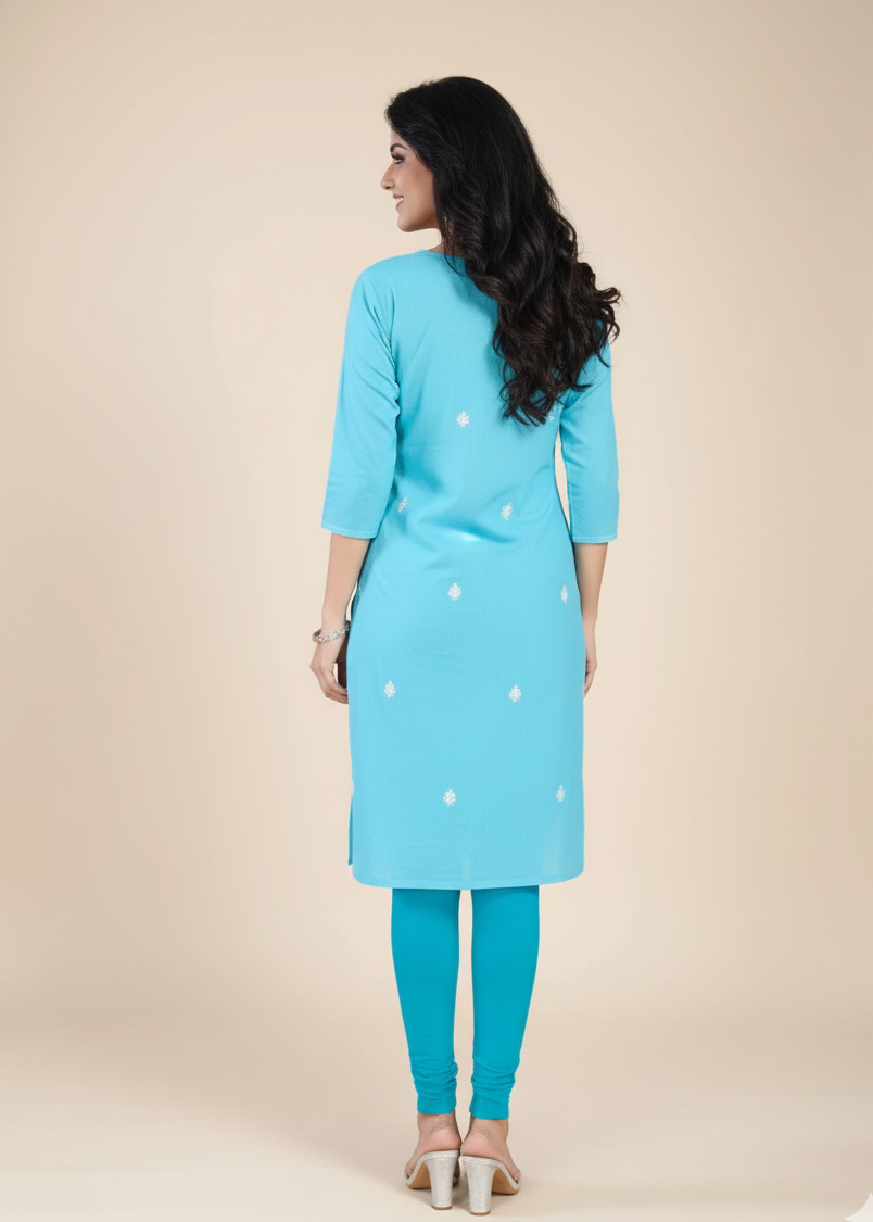 Yasmin Cotton Printed Kurti Blue