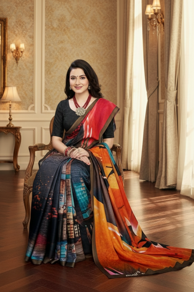 Jeevan Sathi Cotton Digital Printed Saree