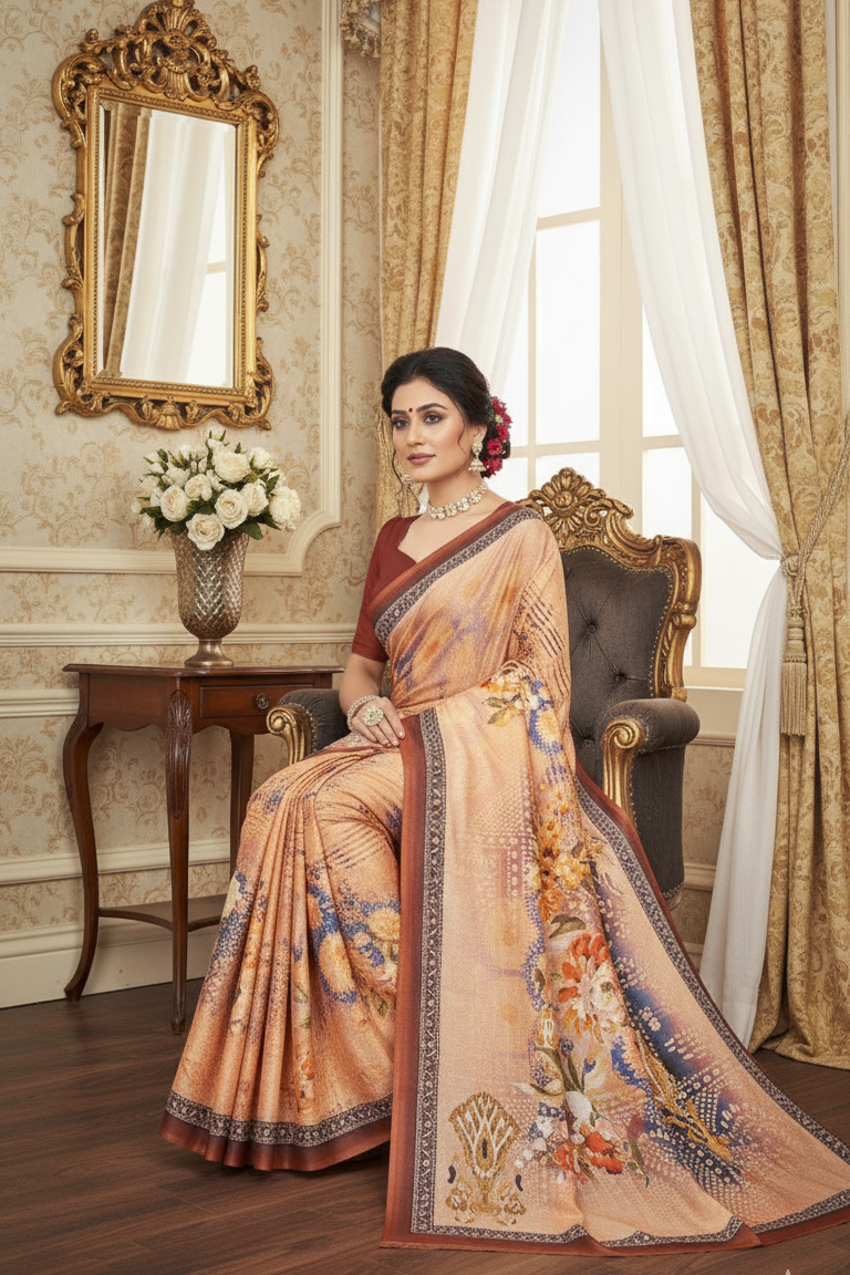 Ambarsariya Cotton Digital Printed Saree 4133